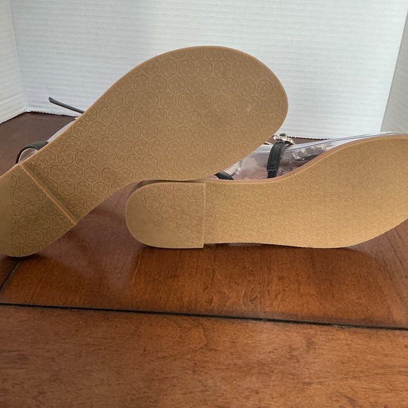 Lilly Pulitzer Women Black Embellished Jeweled Thong Sandals Flat Ankle Strap 6 - Picture 6 of 7